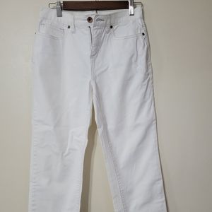 Women's White Land's End Straight Leg Jeans Size 4